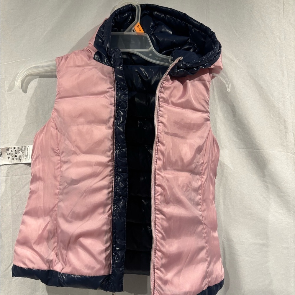 United Colors Of Benetton Dark Blue Puffer Vest with Hood - Picture 5 of 8